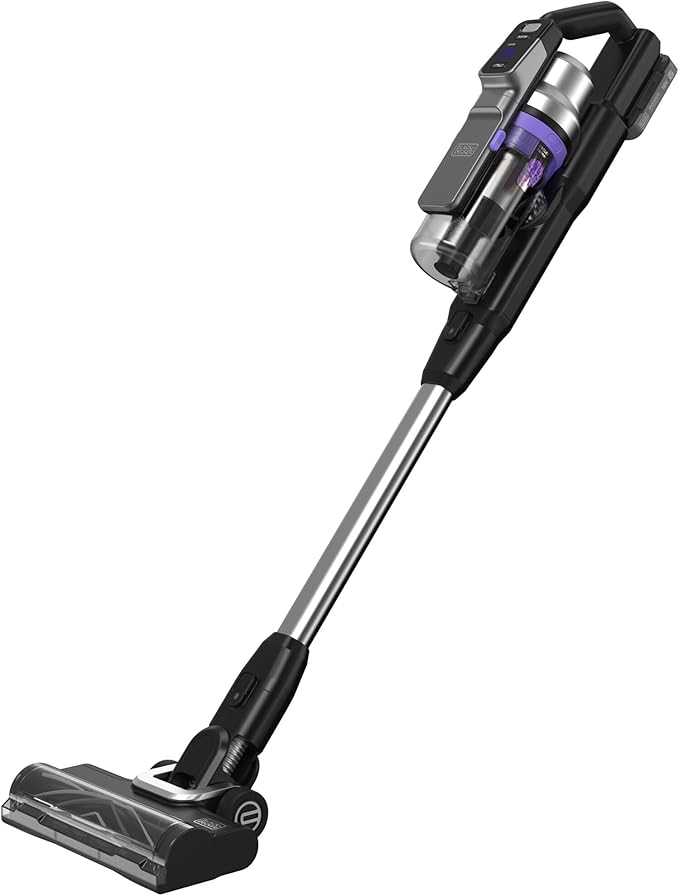 BLACK+DECKER Power Series Premier Cordless Vacuum Cleaner – Up to 72 Minutes Runtime, Anti-Tangle Beater Bar, LED Display, 7-Stage Cyclonic Filtration, Adjustable Speed, BSV520BRP-GB
